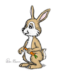 A cute little bunny with his carrot