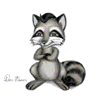 A cute little raccoon.