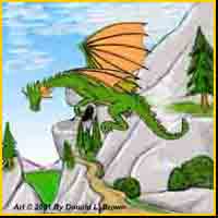 The dragon turns back to land.